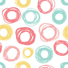 Seamless pattern with polka dots in beautiful colors.