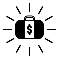 Money Suitcase Flat Icon Isolated On White Background