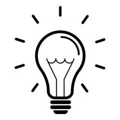 Lightbulb Flat Icon Isolated On White Background