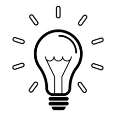 Lightbulb Flat Icon Isolated On White Background
