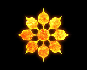 Mandala flower fires Flames Icon Logo Symbol illustration