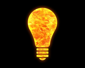 Bulb Light Idea Creativity fires Flames Icon Logo Symbol illustration