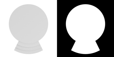 3D rendering illustration of a round stage podium