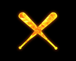 Baseball Bats Sports fires Flames Icon Logo Symbol illustration