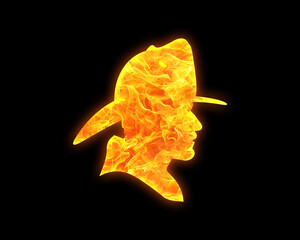 Firefighter, Fireman Responder fires Flames Icon Logo Symbol illustration