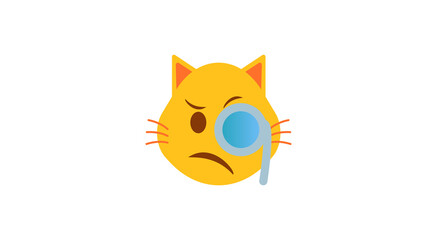 Vector Sphinx Cat Vintage. Cat face with Monocle emoji