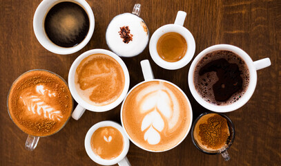 Obraz na płótnie Canvas coffee cups on a table