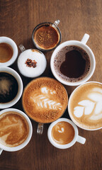 cup of coffee with chocolate. Coffee cups. Cafe