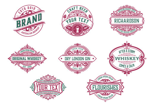 Pack of 8 Logos and Badges
