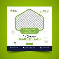 Real Estate House property Social Media Post Squire Banner Flyer Vector Template Design