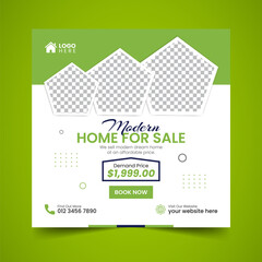 Real Estate House property Social Media Post Squire Banner Flyer Vector Template Design