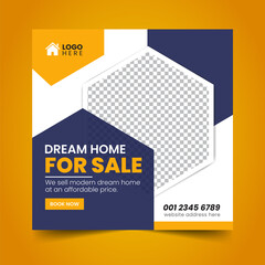 Real Estate House property Social Media Post Squire Banner Flyer Vector Template Design
