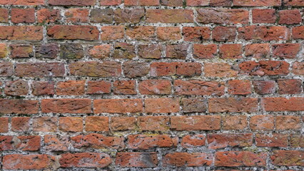 Full frame dark coarse brick wall background with copy space
