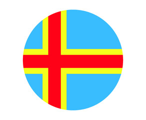 Aland Flag National Europe Emblem Icon Vector Illustration Abstract Design Element