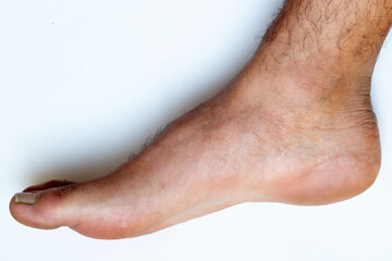 Toes, hands and nails. Male human body parts 20 to 30 years old