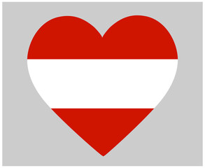Austria Flag National Europe Emblem Heart Icon Vector Illustration Abstract Design Element