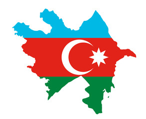 Azerbaijan Flag National Europe Emblem Map Icon Vector Illustration Abstract Design Element