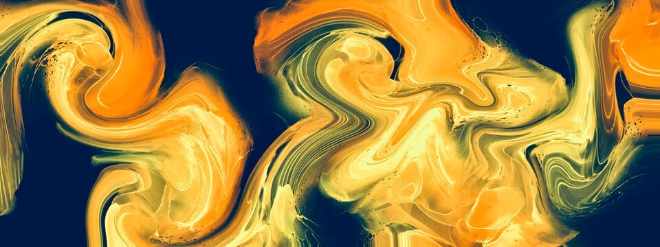 Orange and black fluid illustration, bright background design with fiery idea, luxury flames concept, wallpaper for print, alcohol ink texture