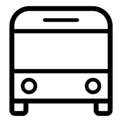 School Bus Flat Icon Isolated On White Background