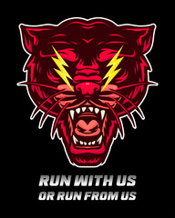 vector illustration of angry panther head