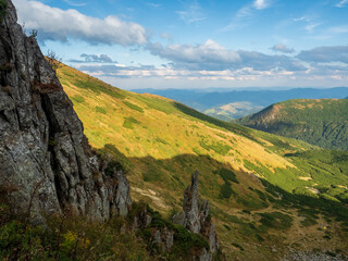 Nice view from the Shpitsy mountain in the Ukrainian Carpathians.