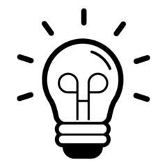 Lightbulb Flat Icon Isolated On White Background
