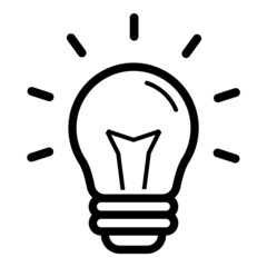 Lightbulb Flat Icon Isolated On White Background
