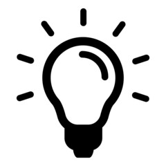 Lightbulb Flat Icon Isolated On White Background