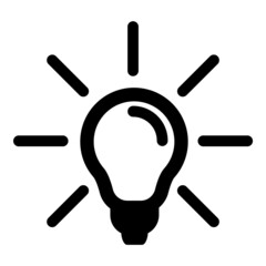 Lightbulb Flat Icon Isolated On White Background