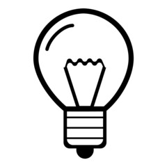 Lightbulb Flat Icon Isolated On White Background
