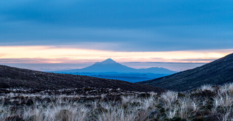 Panoramic view of Mt Taranaki. Viewed from Tongariro National park