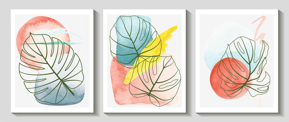 Abstract art design, set of modern creative minimalist  illustrations. Vector.