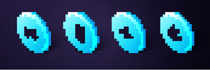 Set Isometric Leaf in hand, Acupuncture therapy, Medical book and Massage table with oil icon. Vector