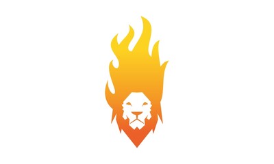 fire lion logo head