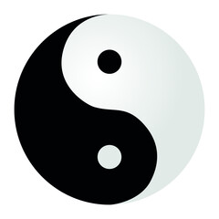 Ying yang symbol vector icon. Symbol for balance and harmony flat vector icon for apps and websites. EPS 10 vector illustration.