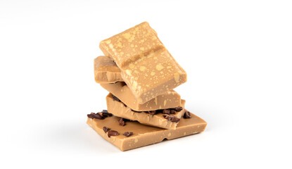gold chocolate bar isolated on white