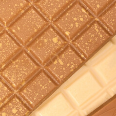 kinds of chocolate bar: gold, milk, white and dark