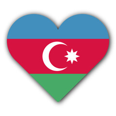 I Love Azerbaijan Concept - Heart Flag - White Background - 3D Illustration