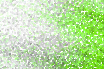Divided into green and grey pointillism abstraction
