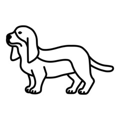 Dachshund Dog Flat Icon Isolated On White Background