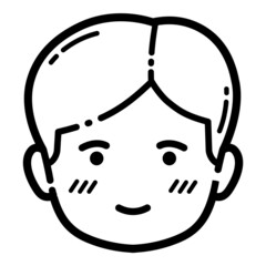 Child Head Flat Icon Isolated On White Background