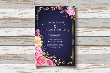 Elegant Floral Wedding Invitation Card Set