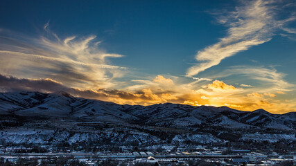 sunset in the mountains