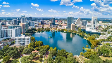 Fototapeten Orlando, Florida, USA Downtown Drone Skyline Aerial © Kevin Ruck