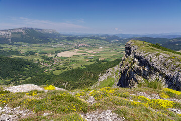 Fototapeta premium View of the Delika valley and Nervion river canyon. Located in the Araba province, Basque Country, north of Spain.