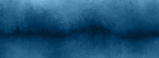 Obraz na płótnie Canvas Dark blue background abstract gradient foggy painting texture with dark hazy center and cloudy edges in textured header banner image design