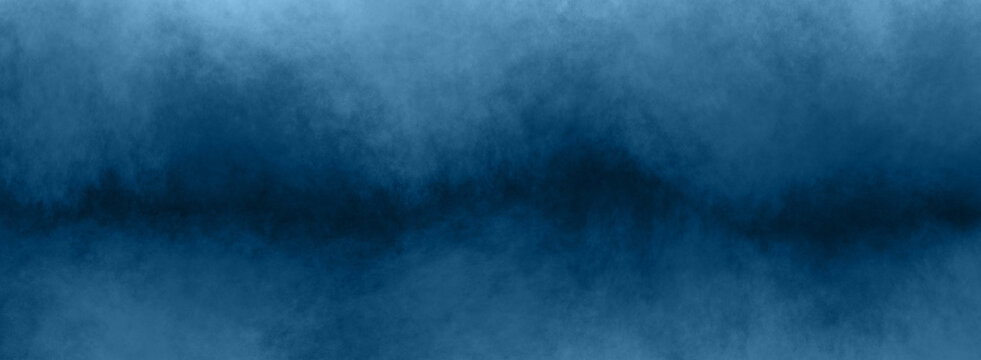 Dark blue background abstract gradient foggy painting texture with dark hazy center and cloudy edges in textured header banner image design