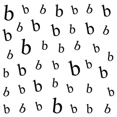 Vector Pattern With Letter Small B On White Background