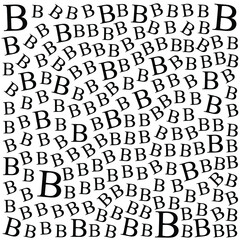 Vector Pattern With Letter Big B On White Background