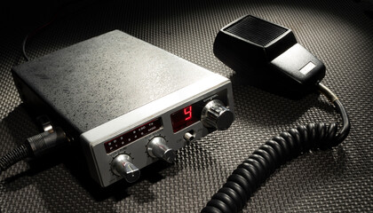 CB radio and microphone on channel 9